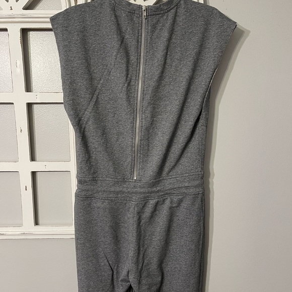 Lovello Elizabeth Stefani Terrycloth Lined Short Sleeve Sweatsuit Jumpsuit Gray - Picture 9 of 11